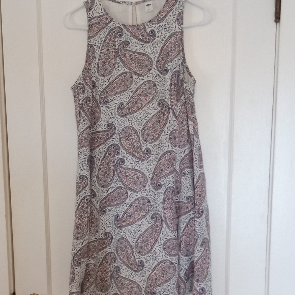 Old Navy Red Blue Halter A-Line Dress